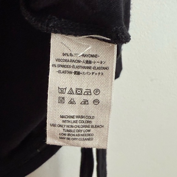 Free People Top Women Small Black Wrap Blouse Button Up Boho Sleeve Ties - Picture 6 of 7